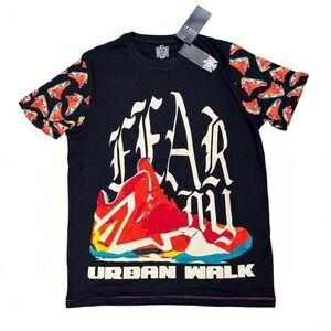 Fear NY Face Everything and Rise Graphic T Shirt Black Red Size Large‎ NWT